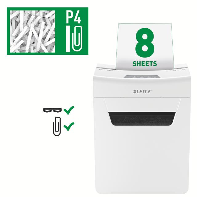 Distrugator documente manual Leitz IQ Protect 8X, P4, cross-cut, 8 coli
