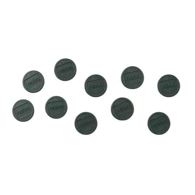 Magneti pentru table NOBO, diametru 24 mm, sustin 4 coli, 10 bucati/set, negru