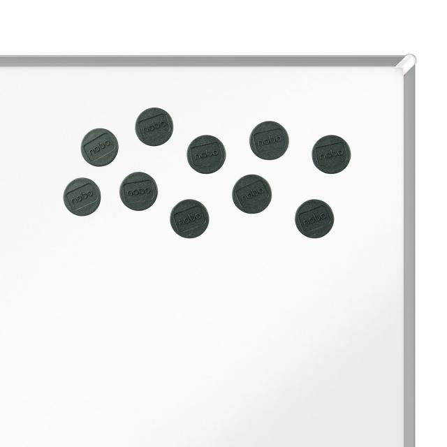 Magneti pentru table NOBO, diametru 24 mm, sustin 4 coli, 10 bucati/set, negru