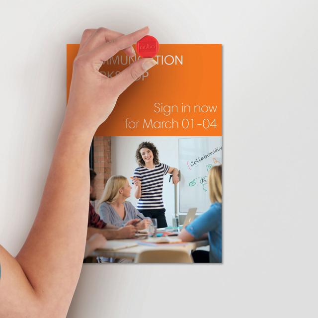 Magneti pentru table NOBO, diametru 24 mm, sustin 4 coli, 10 bucati/set, rosu