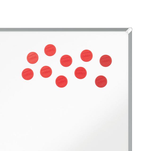 Magneti pentru table NOBO, diametru 24 mm, sustin 4 coli, 10 bucati/set, rosu