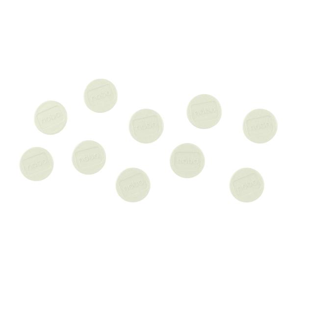 Magneti pentru table NOBO, diametru 24 mm, sustin 4 coli, 10 bucati/set, alb