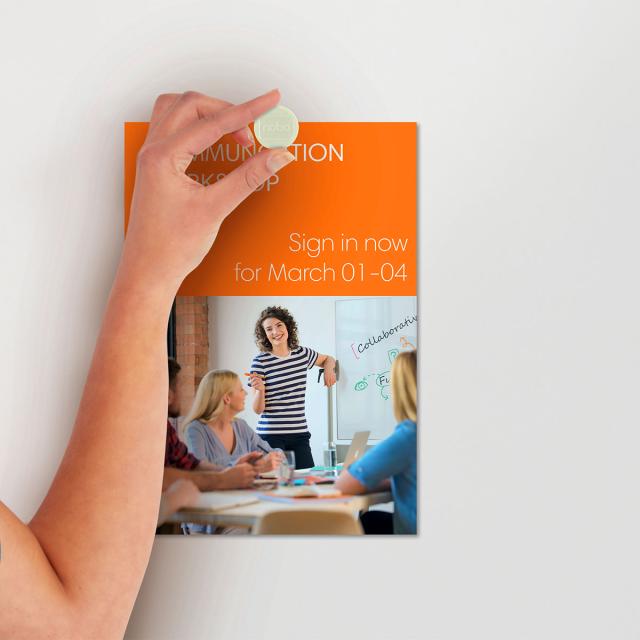 Magneti pentru table NOBO, diametru 24 mm, sustin 4 coli, 10 bucati/set, alb