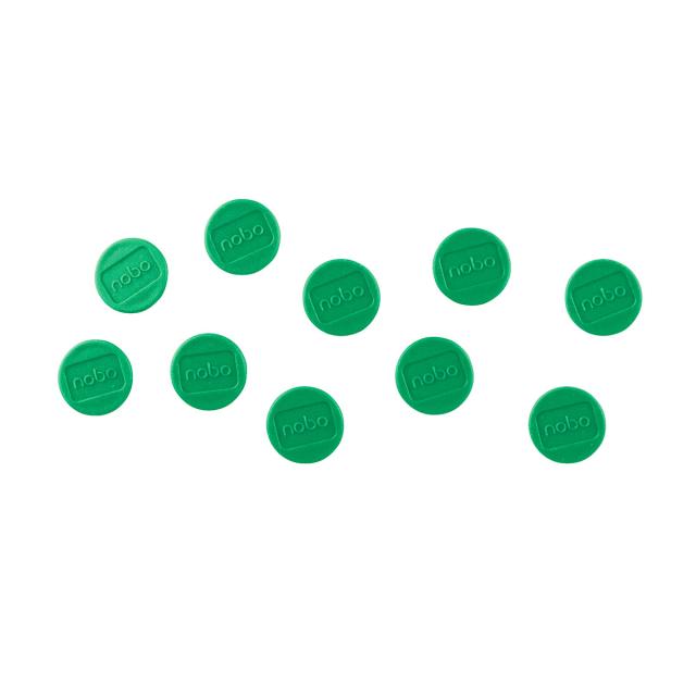 Magneti pentru table NOBO, diametru 24 mm, sustin 4 coli, 10 bucati/set, verde