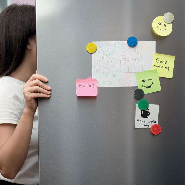 Magneti pentru table NOBO, diametru 24 mm, sustin 4 coli, 10 bucati/set, verde