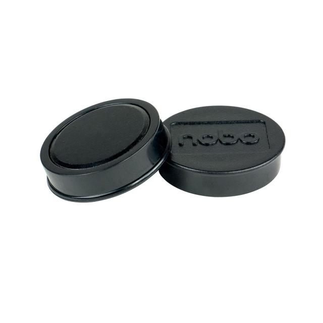 Magneti pentru table NOBO, diametru 38 mm, sustin 20 coli, 10 bucati/set, negru