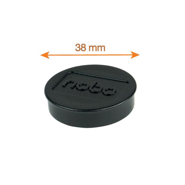 Magneti pentru table NOBO, diametru 38 mm, sustin 20 coli, 10 bucati/set, negru