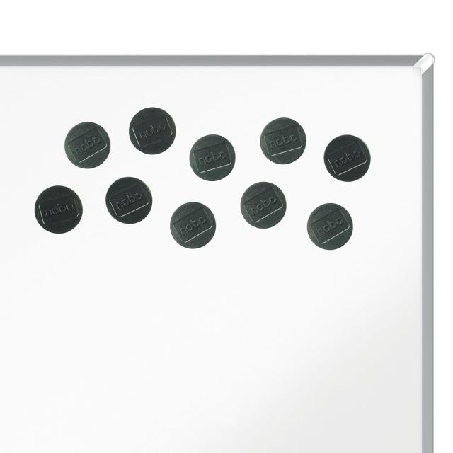 Magneti pentru table NOBO, diametru 38 mm, sustin 20 coli, 10 bucati/set, negru