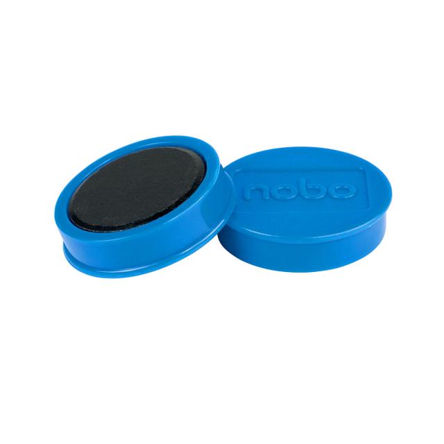 Magneti pentru table NOBO, diametru 38 mm, sustin 20 coli, 10 bucati/set, albastru