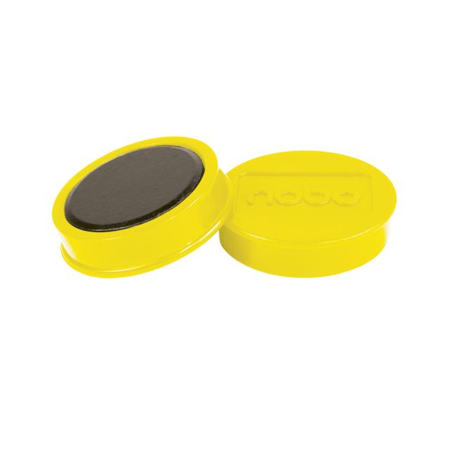 Magneti pentru table NOBO, diametru 38 mm, sustin 20 coli, 10 bucati/set, galben