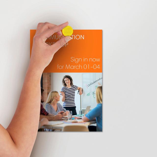 Magneti pentru table NOBO, diametru 38 mm, sustin 20 coli, 10 bucati/set, galben