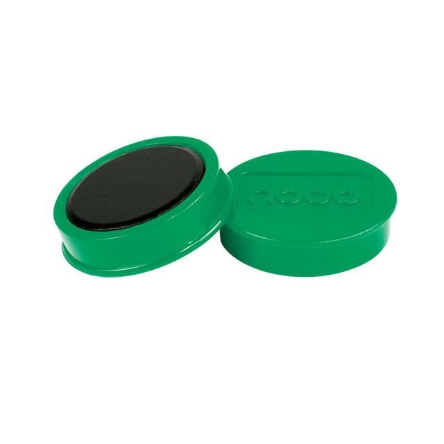 Magneti pentru table NOBO, diametru 38 mm, sustin 20 coli, 10 bucati/set, verde
