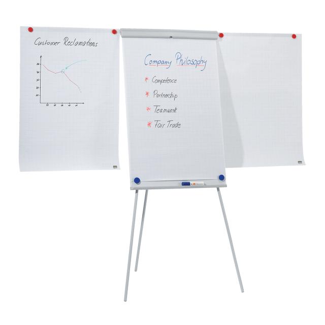 Flipchart magnetic NOBO Essentials, otel lacuit, brate extensibile