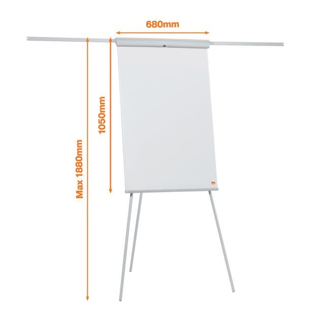 Flipchart magnetic NOBO Essentials, otel lacuit, brate extensibile
