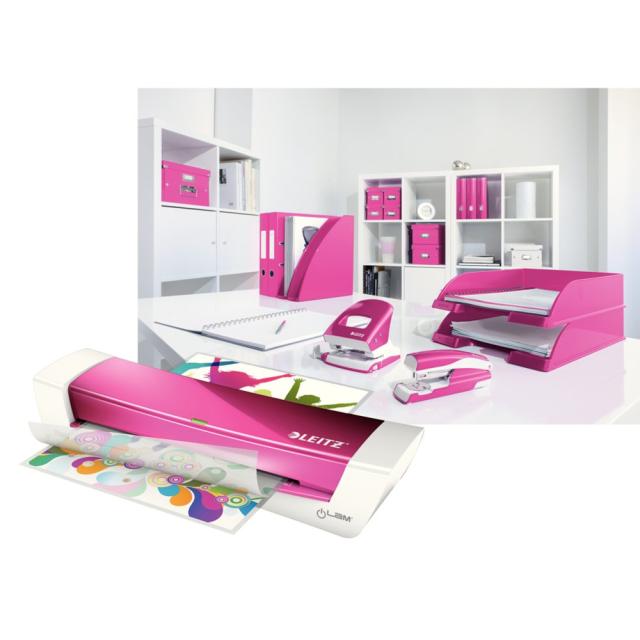 Laminator Leitz iLAM Home Office, A4, kit folii laminare inclus, roz
