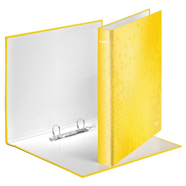 Caiet mecanic Leitz WOW, carton laminat, A4, mecanism 2DR, inel 25 mm, galben