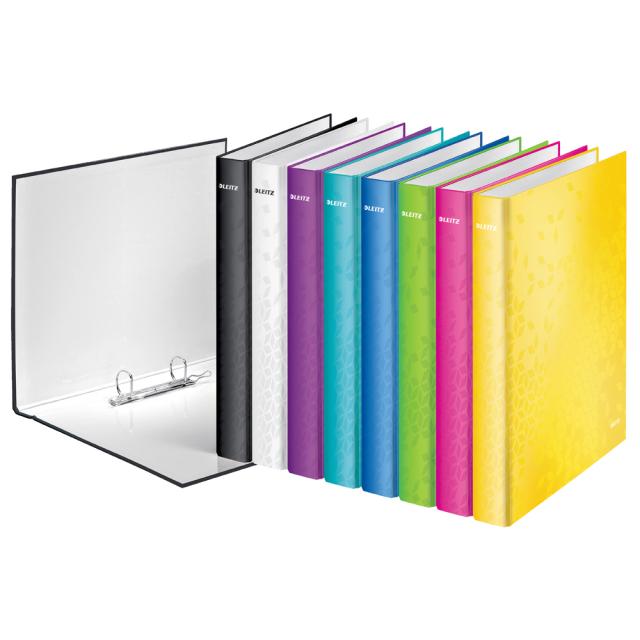 Caiet mecanic Leitz WOW, carton laminat, A4, mecanism 2DR, inel 25 mm, galben