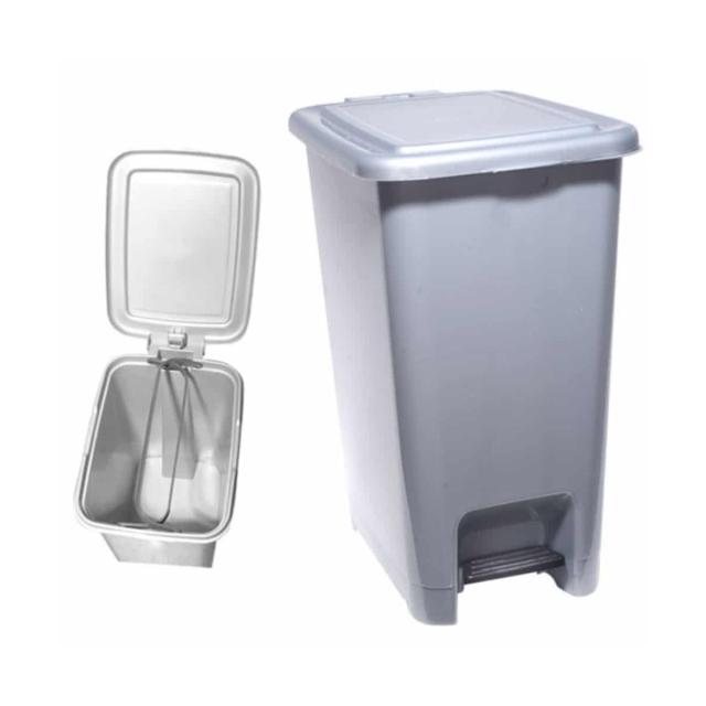 Cos gunoi compact cu pedala, 50L, gri