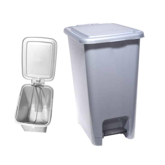 Cos gunoi compact cu pedala, 30L, gri