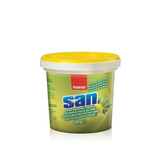 Detergent pasta curatare vase SANO SAN LEMON ALOE VERA, 500 g