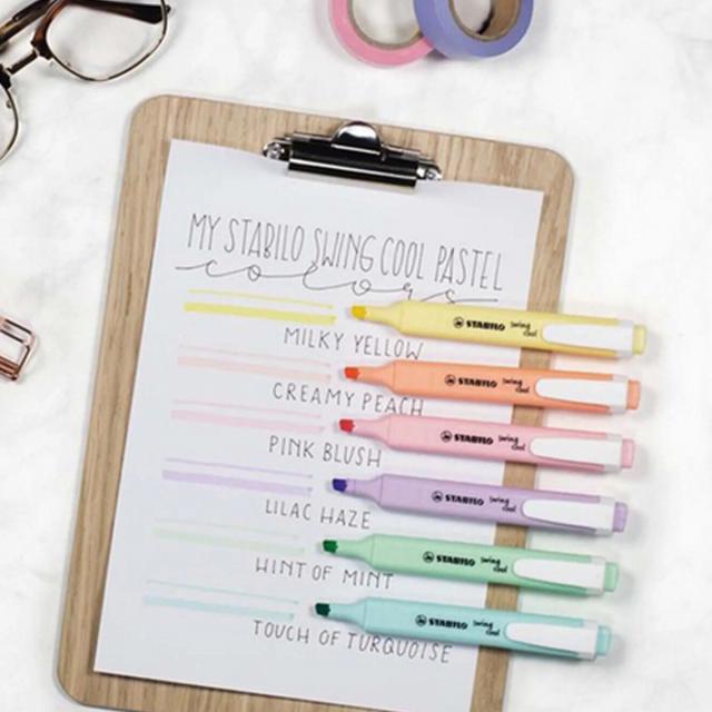 Textmarker Stabilo swing cool, 6 culori/set