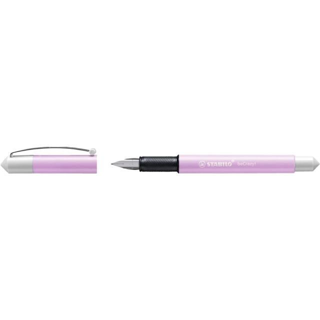Stilou Stabilo BeYou! BeCrazy!, Pastel, M, 0.5 mm, mov / alb, 3 rezerve, blister