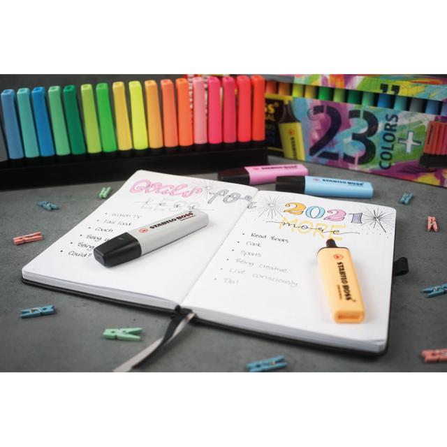 Set textmarker Stabilo Boss original, 23 culori cu suport de birou