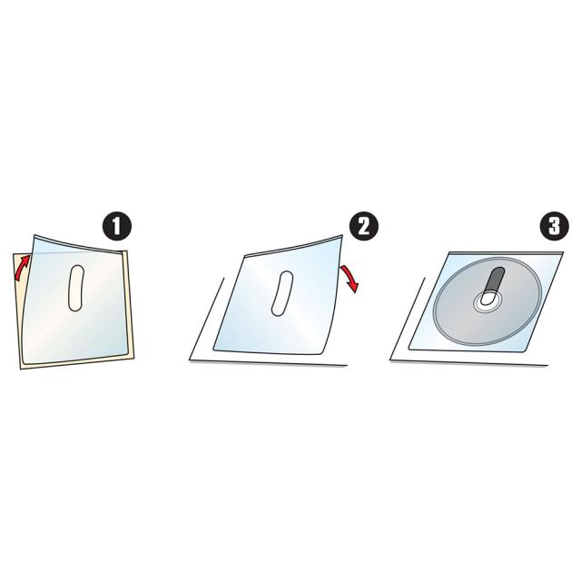 Buzunar autoadeziv cu orificiu pentru degete CD/DVD 3L Office, 10 bucati/set