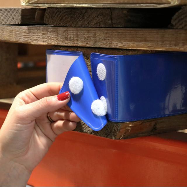 Buzunar logistic picior palet Tarifold, albastru, 145x72 mm, 50 bucati/set