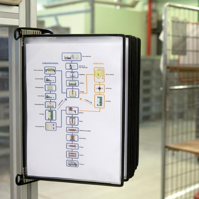 Kit complet Tarifold Pro Wall, prindere magnetica, A4, 10 display-uri PVC, negru