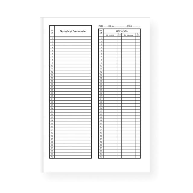 Condica de prezenta format A4, 20 file/carnet