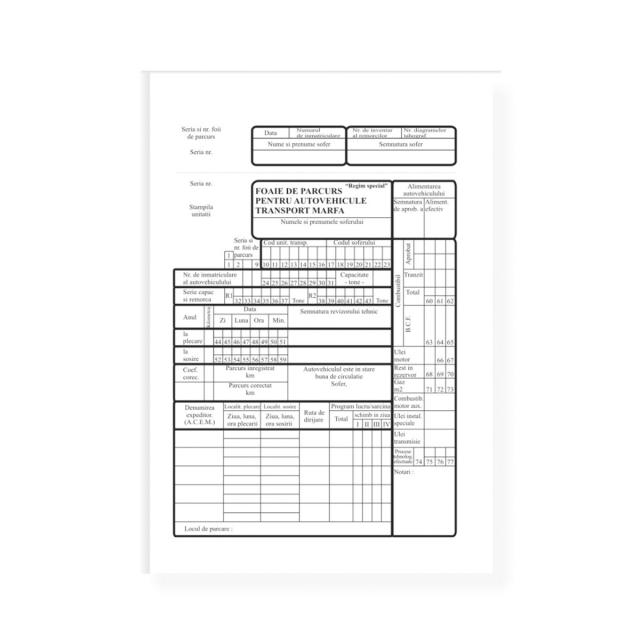 Foi de parcurs marfa/persoane, format A4, 100 file/carnet