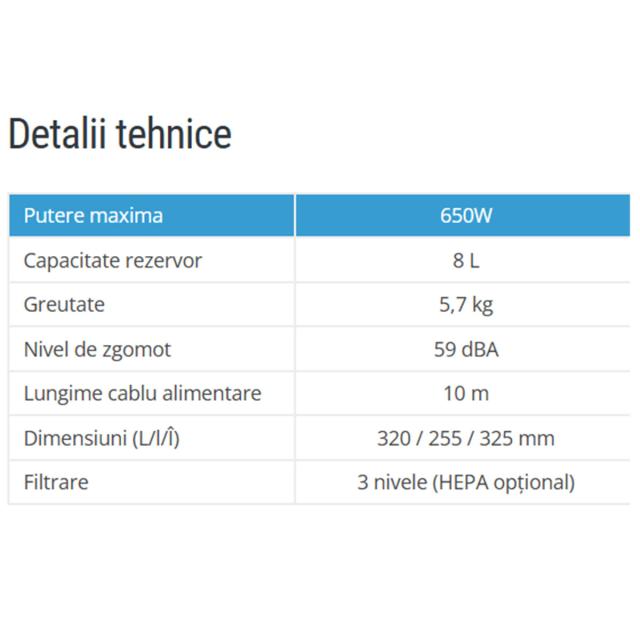 Aspirator pentru praf Tennant V08C, 8L