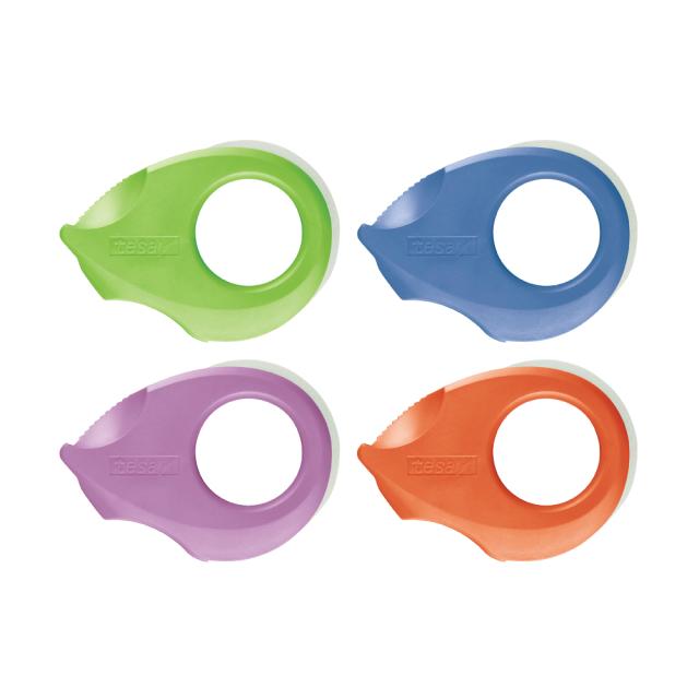 Banda adeziva Tesa Ecologo transparenta, 19 mm x 10 m, cu Mini dispenser