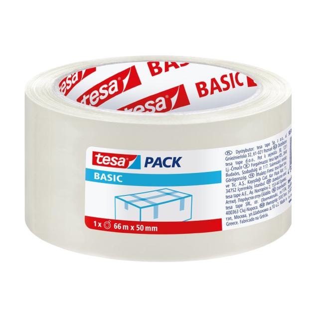 Banda adeziva pentru ambalare Tesa 50 mm x 66 m, transparent