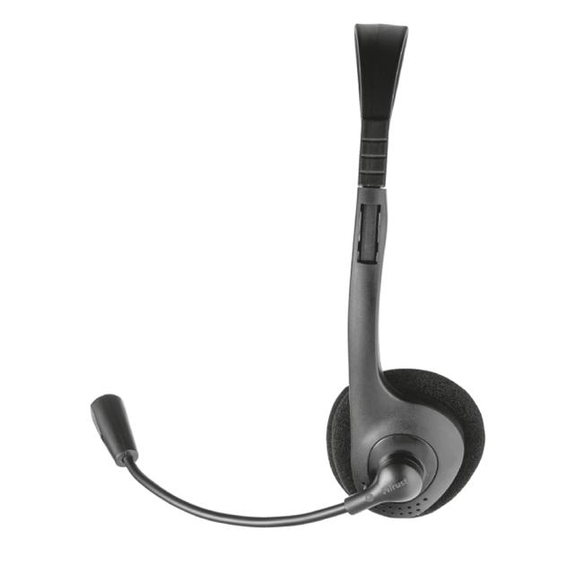 Casti 2x Jack 3.5 microfon ajustabil Trust, negre, rezistente