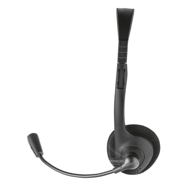 Casti 2x Jack 3.5 microfon ajustabil Trust, negre, rezistente