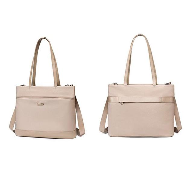 Geanta business dama Chantra, 12L, bej, 41x9x32 cm