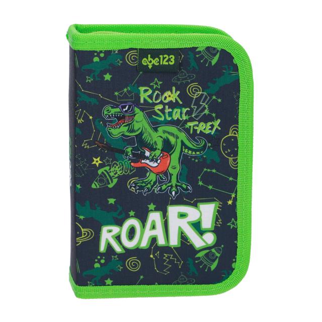 Penar echipat Abc, 1 compartiment, 2 clape, design dinozaur