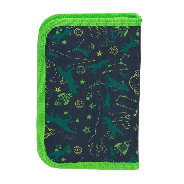 Penar echipat Abc, 1 compartiment, 2 clape, design dinozaur