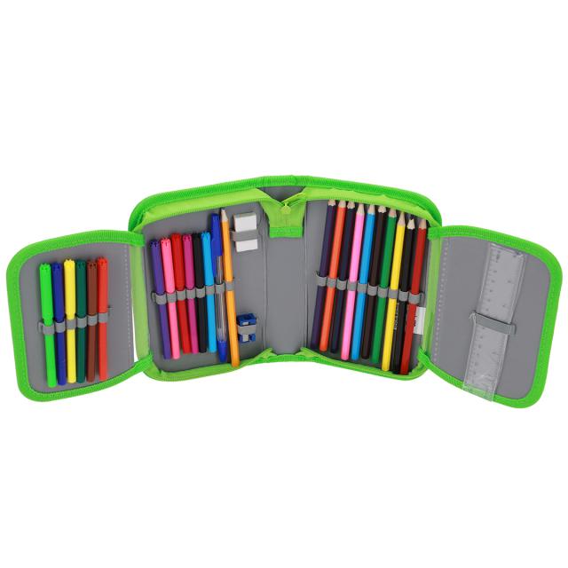 Penar echipat Abc, 1 compartiment, 2 clape, design dinozaur