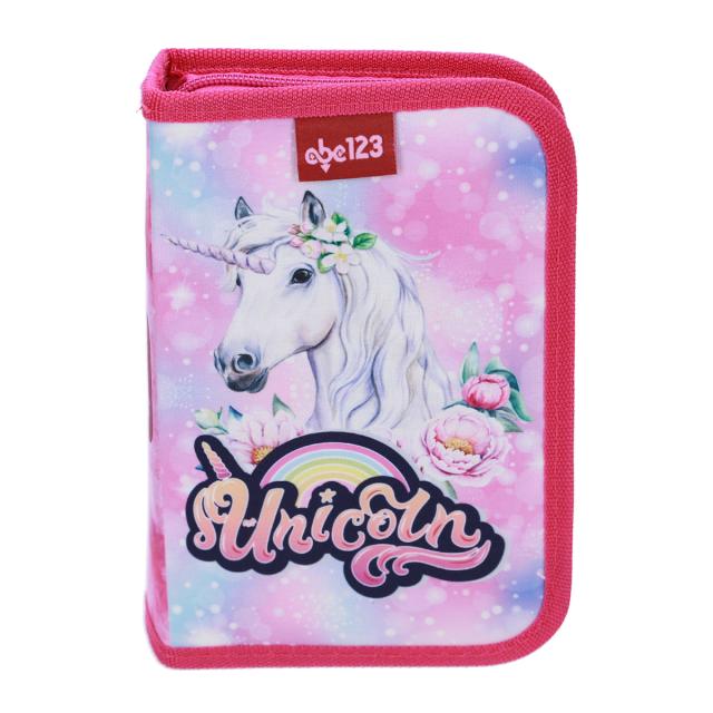Penar echipat Abc, 1 compartiment, 2 clape, design unicorn