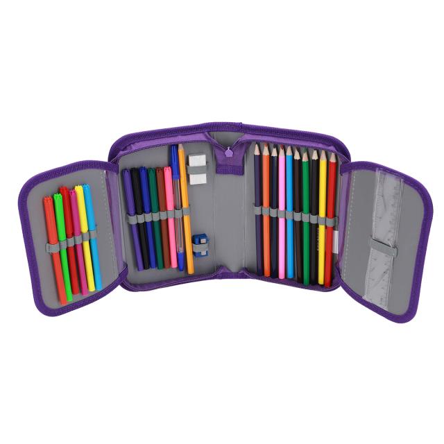Penar echipat Abc, 1 compartiment, 2 clape, design unicorn