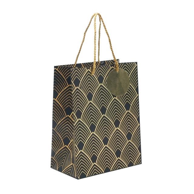 Punga cadou 18x23x10 cm, design negru cu auriu