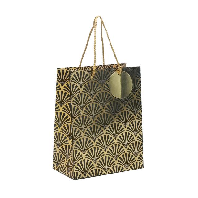 Punga cadou 18x23x10 cm, design negru cu auriu