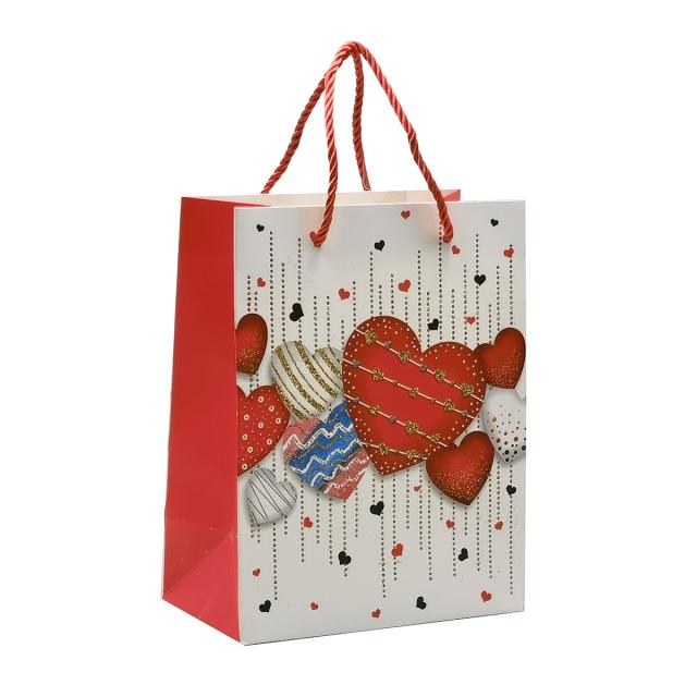 Punga cadou 18x23x10 cm, design inimi