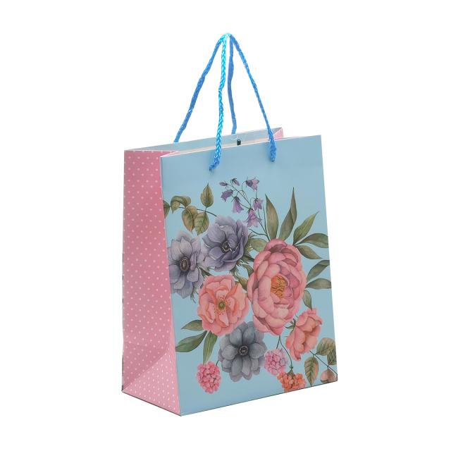 Punga cadou 18x23x10 cm, design flori pastel
