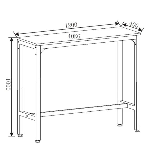 Masa bar UnicSpot Hogland, negru si stejar antichizat, 120x40x100 cm