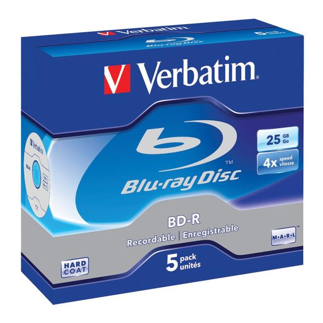 BluRay Verbatim reinscriptibil 25 GB, jewel case