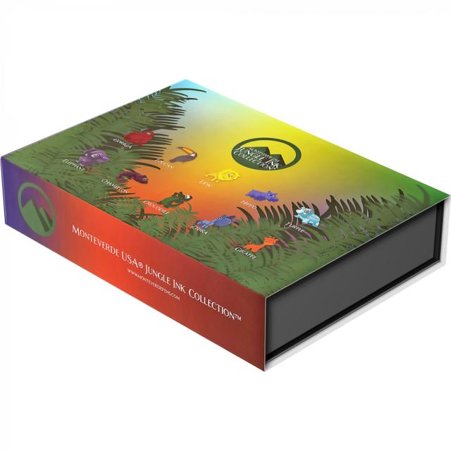 Set calimara cerneala, Monteverde, 10 flacoane a cate 30 ml, gama Jungle, culori asortate